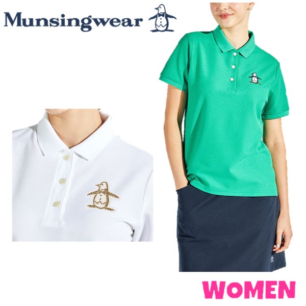 MunsingwearマンシングウェアMG5SHS34LWOMEN レディース【70周年記念】アーカイブビッグロゴペンギン 半袖シャツ ポロシャツ|72店
