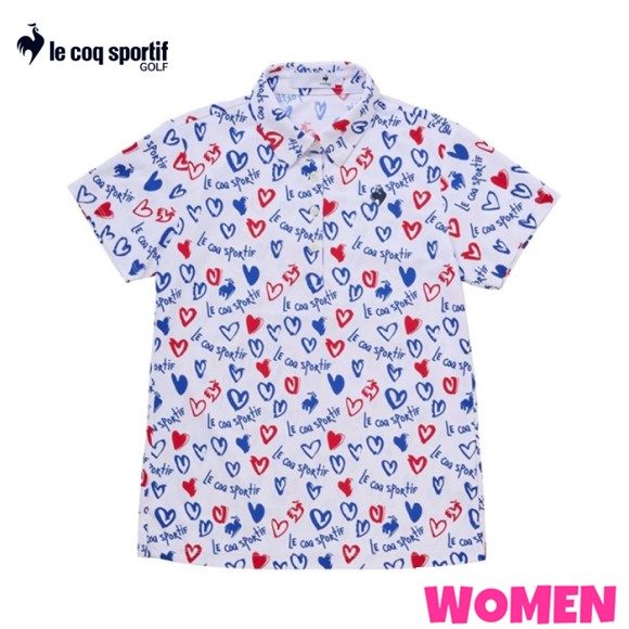 le coq sportif golf ルコックスポルティフ ゴルフ LG5SHS14L WOMEN レディース ニワトリハート 半袖シャツ ポロシャツ