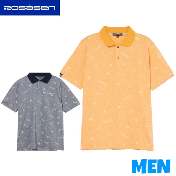 Rosasen ロサーセン044-23342 04423342MEN メンズ飛び柄刷り上げる 半袖 スポーツシャツ