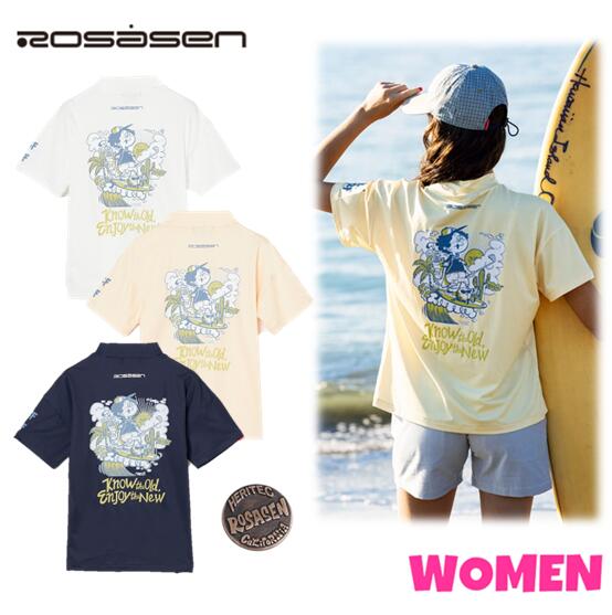 Rosasen ロサーセン 045-23446 レディース クールコア半袖モックネック マーカー付き HERITECHシリーズ HIROCK SHOW