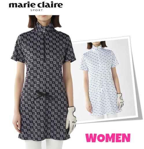 marie claire マリクレール 715-451 WOMEN レディース モノグラム柄ハーフジップチュニック