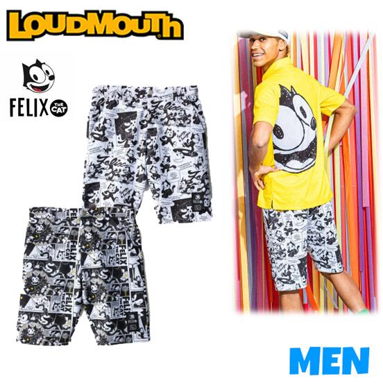 【30% OFF】 LOUDMOUTH ラウドマウス 765-310 MEN メンズ FELIX THE CAT フィリックス・ザ・キャット ライトダンボールニット ハーフパンツ