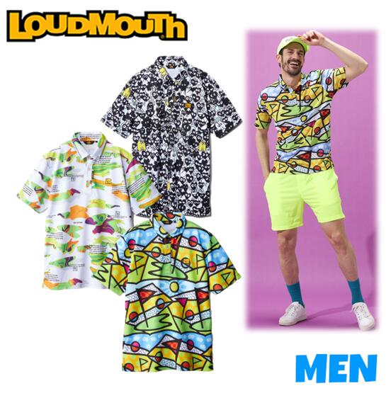 【30% OFF】 LOUDMOUTH ラウドマウス 765-601 MEN メンズ プレミアムカノコ 柄半袖シャツ
