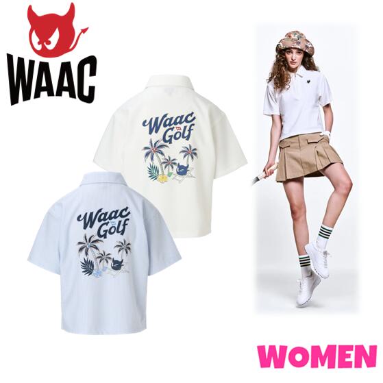 WAAC ワック072252081WOMEN レディーストリコットサッカーハーフジップ|72店