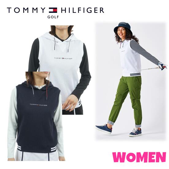 【30% OFF】 TOMMY HILFIGER GOLF トミーヒルフィガー ゴルフ THLA551 WOMEN レディース ワッフル スウェットフーディーベスト