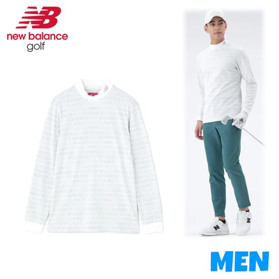 【30% OFF】NB new balance golf ニュー平衡にする ゴルフ012-5267005 メンズアップサイドダウンロゴボーダー 長袖 モックネック ティーシャツ