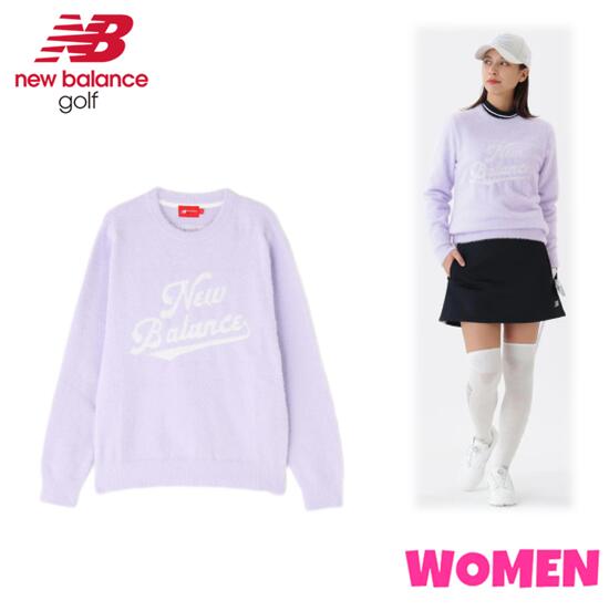 【30% OFF】 NB new balance golf ニューバランス ゴルフ 012-5270504 レディース スクリプトロゴ フェザーヤーン クルーネック ニット プルオーバー