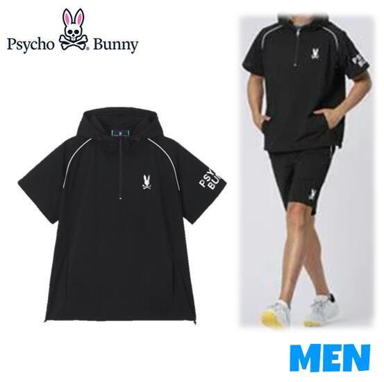 【30% OFF】Psycho Bunny サイコバニーGF635 251-503MEN メンズ半袖 ハーフジップ フーディー メンズウェア-スポーツ・アウトドア
