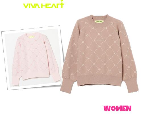 【30% OFF】VIVA HEART ビバハート012-14010 レディースラシェル柄 ジャカード モックネック