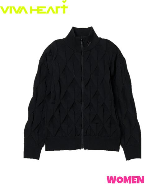 【30% OFF】VIVA HEART ビバハート012-54910 レディース3Dアーガイル フルジップライトニットジャケット