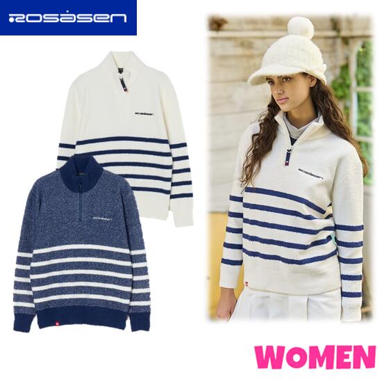 【30% OFF】Rosasen ロサーセン045-14013  レディースモールニット 間借り人 ハーフジップハイネック