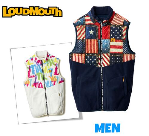 【30% OFF】 LOUDMOUTH ラウドマウス 775-202 　メンズ タフタ×フリース薄中綿ベスト