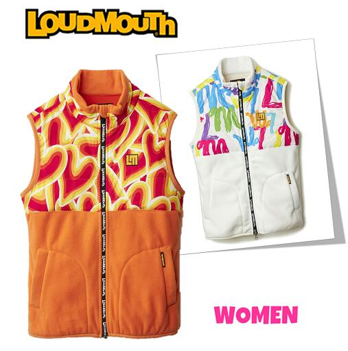 【30% OFF】 LOUDMOUTH ラウドマウス 775-252　レディース タフタ×フリース薄中綿ベスト