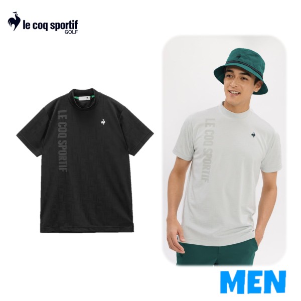 le coq sportif GOLFルコックスポルティフゴルフLG6SHS50MMEN メンズチェックジャカード半袖モックネックシャツ