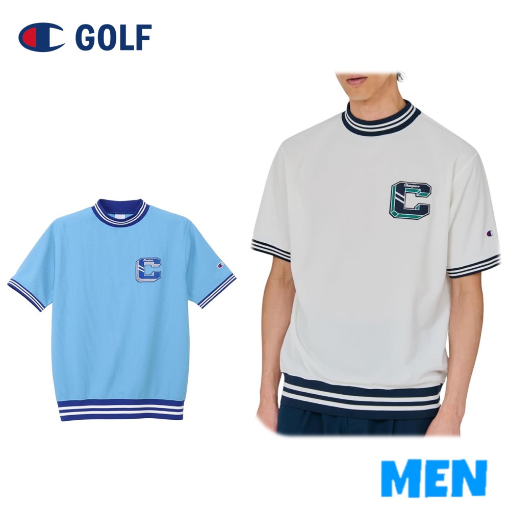 ▼▲▼▲▼尖んがり10倍！▼▲▼▲▼Champion GOLF はやりっ子ゴルフC3-DG303 メンズショートスリーブモックネックシャツ