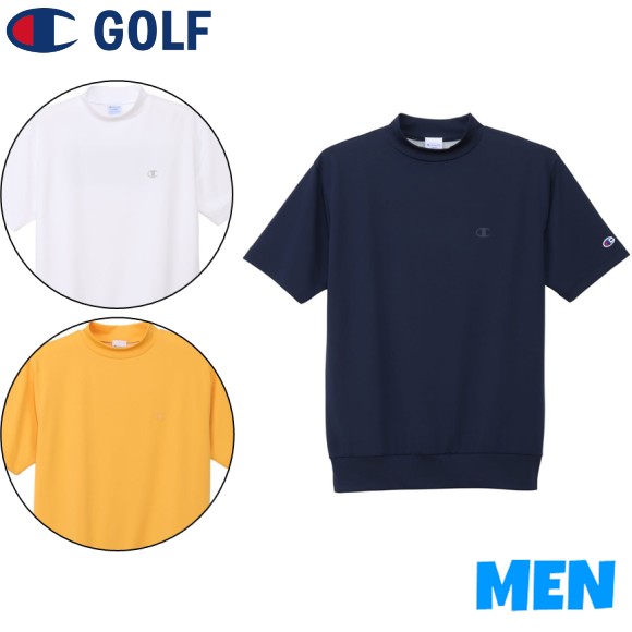 ▼▲▼▲▼尖んがり10倍！▼▲▼▲▼Champion GOLF はやりっ児ゴルフC3-DG309 メンズショートスリーブモックネックシャツ 半袖
