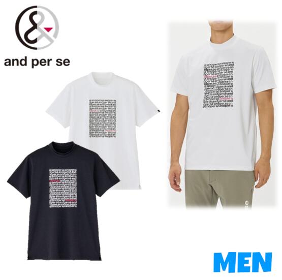 ▼▲▼▲▼尖んがり10倍！▼▲▼▲▼and per se アンパスィAMS9526V5MEN メンズリファインドライ半袖モックネックシャツ