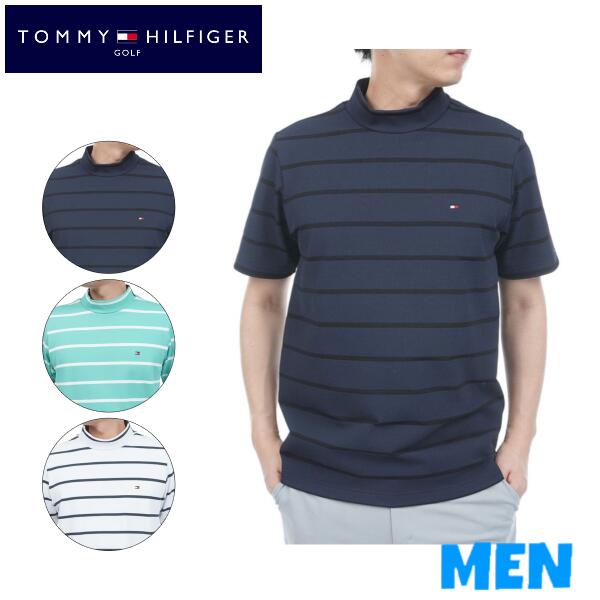 ▼▲▼▲▼尖んがり10倍！▼▲▼▲▼TOMMY HILFIGER GOLF トミーヒルフィガー ゴルフTHMA627 MEN メンズメッシュボーダー 半袖モックネックシャツ