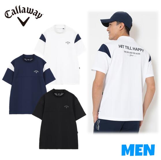 ▼▲▼▲▼尖んがり10倍！▼▲▼▲▼CallawayApparel キャロウェイアパレルC26134107  メンズビッグカノコバックプリント半袖モックネック