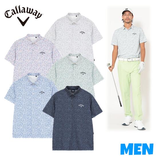 ▼▲▼▲▼ポイント10倍！▼▲▼▲▼ CallawayApparel キャロウェイアパレル C26134112 メンズ ミニカノコ小花総柄半袖シャツ