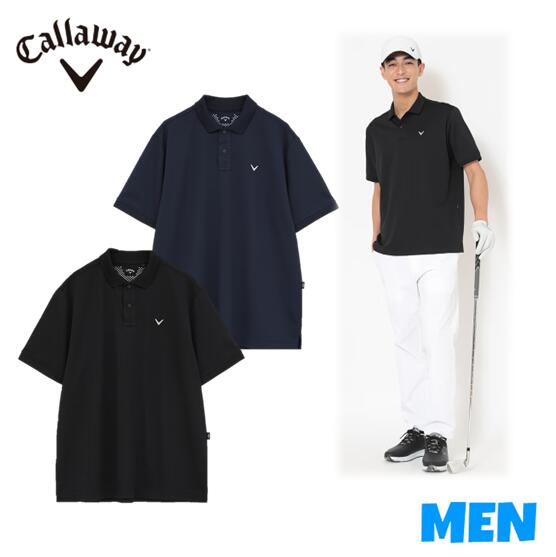 ▼▲▼▲▼ポイント10倍！▼▲▼▲▼ CallawayApparel キャロウェイアパレル C26134101 メンズ ミニワッフルリラックス半袖ポロシャツ