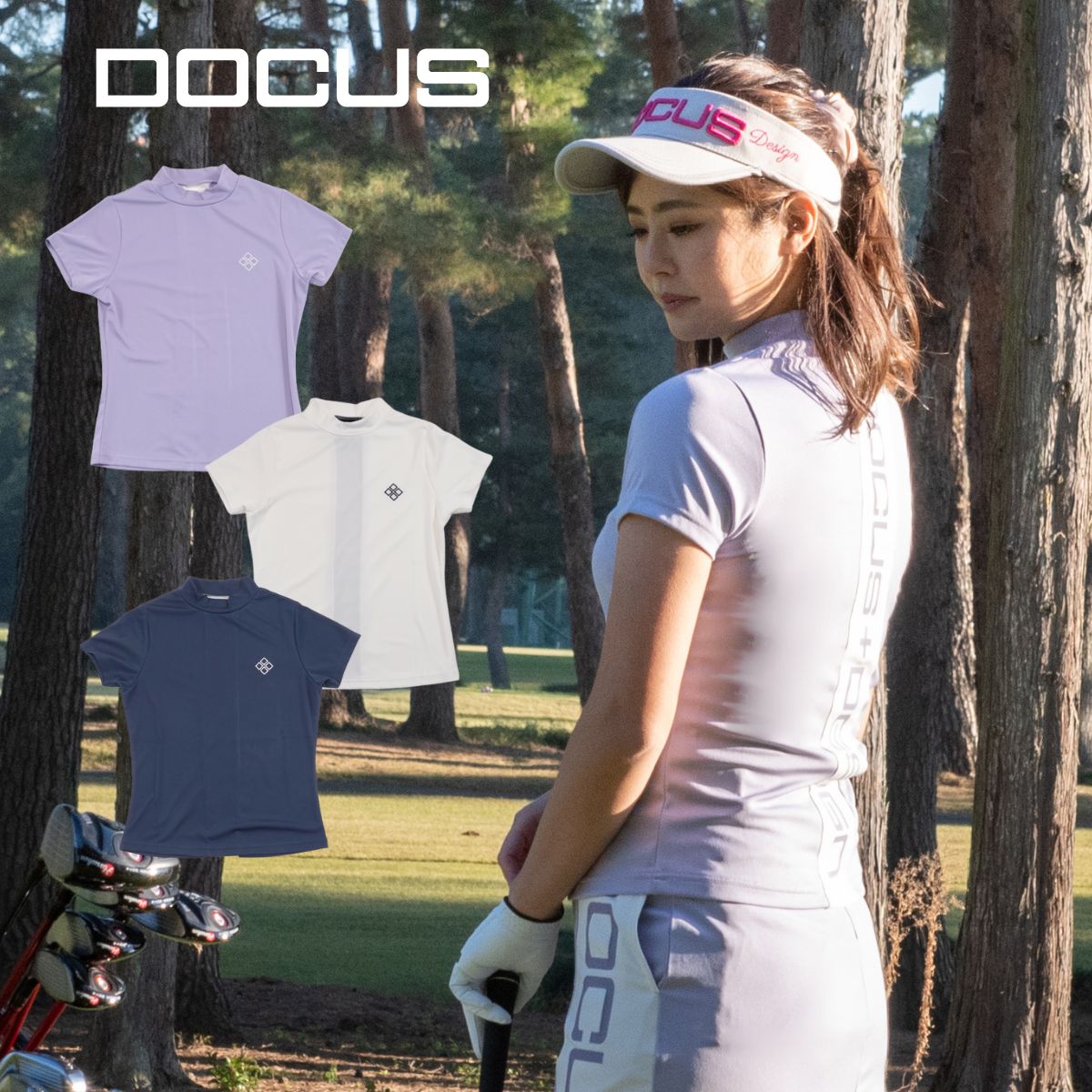 【30%OFF】DOCUS レディース かわいい おしゃれ ゴルフウェア DD Back Line Mock DCL23S008 ドゥーカス ゴルフ シャツ スポーツウェア レディースファッション