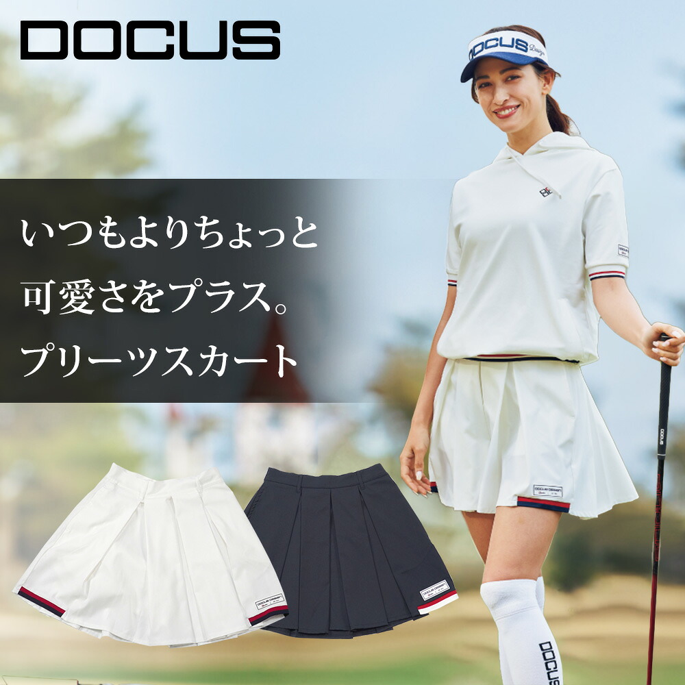 【2025年春夏】成年者のゴルフ表現スタイル｜雅びやかな筋目スコート｜DOCUS ドゥーカス | DCL25S021 今めかしい ゴルフ スコート レディース 愛くるしげ うしろ帯 分かりやすい ゴルフスコート 夏用 軽さ 母の日