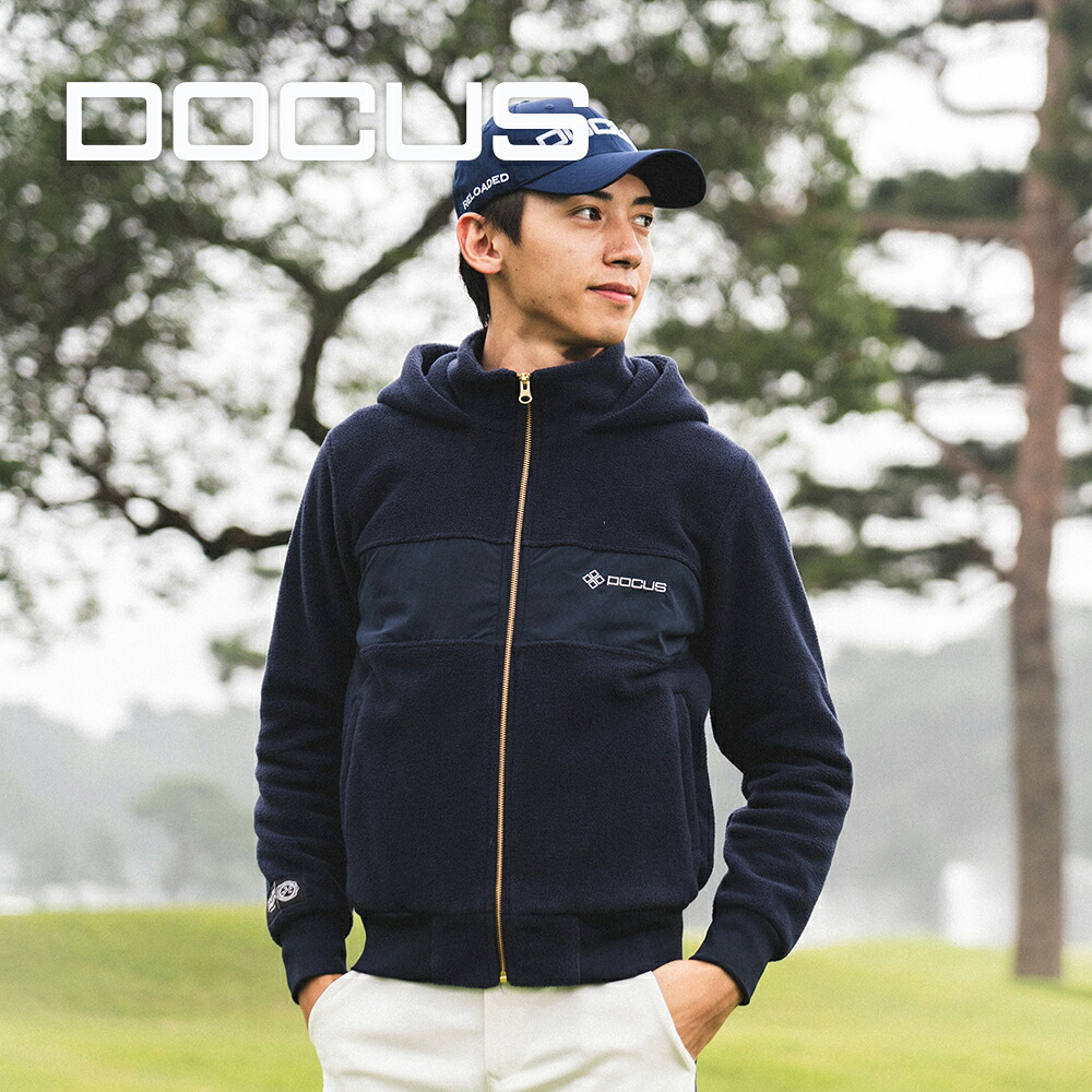 DOCUS ドゥーカス | ウォーム フリース ジャケット Warm Fleece Jacket DCM23A008 | ゴルフウェア メンズ レディース 冬 ユニセックス | おしゃれ かっこいい かわいい | ホワイト ネイビー | S M L XL 3L|SHOP DOCUS 店