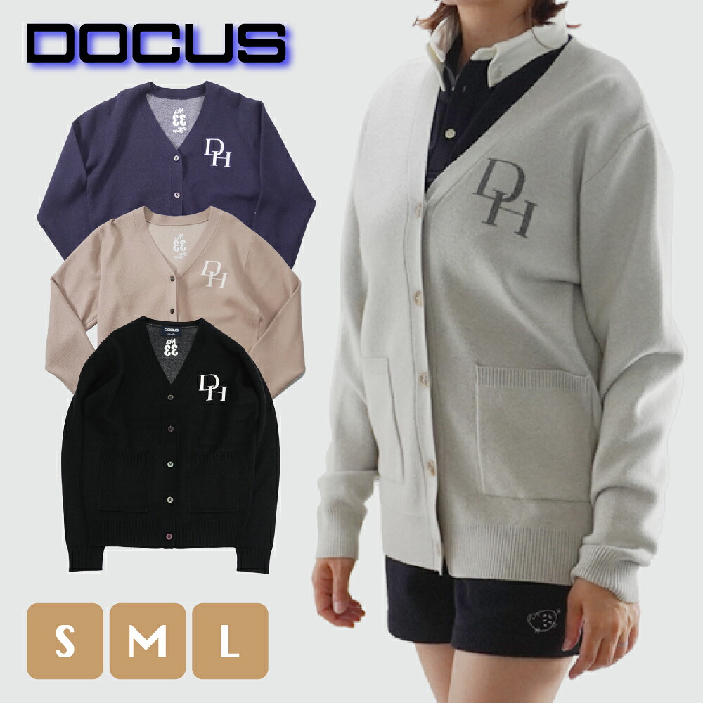 【2025年秋冬新作】【排他的権利付き添い人】DOCUS ドゥーカス｜DCL25A008 DH Cardigan ジレー | ゴルフお召しもの レディース 秋冬 | 心地よい レディース 25aw 愛くるしげ 今めかしい | 薄墨色 米国海軍 黒いこと ベージュ | S M L