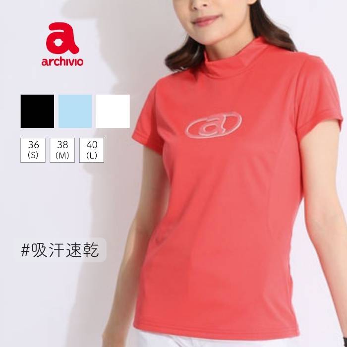 【セール品】 アルチビオ サークルロゴUVモックネック半袖カットソー ゴルフウェア レディース 春夏 ゴルフ女子 CURUCURU|私、ときどきゴルフ女子 curucuru