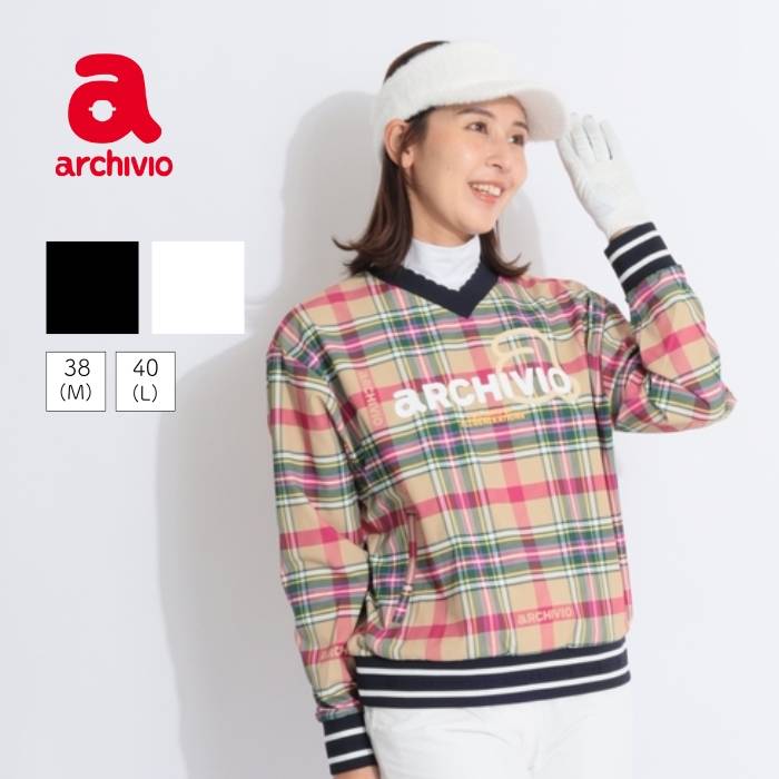 アルチビオ 【防透】ポーチ付きVネックスニードジャック ゴルフウェア レディース 秋冬 ゴルフ女子 CURUCURU|私、ときどきゴルフ女子 curucuru