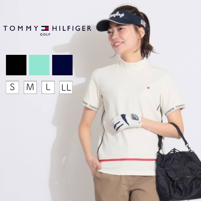 トミー ヒルフィガー ゴルフ 【UV】サイドラインスリーブロゴ半袖カットソー ゴルフウェア レディース 春夏 ゴルフ女子 CURUCURU