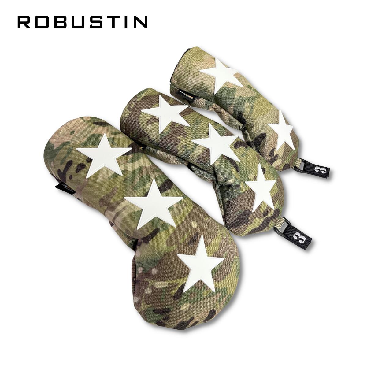 Japanese Headcover ROBUSTIN Robustin Cordura Star Driver Fairway Wood Utility Cordura Nylon 1W DR FW UT Black Camouflage CORDURA Utility Cool Stylish Luxury Waterproof Simple