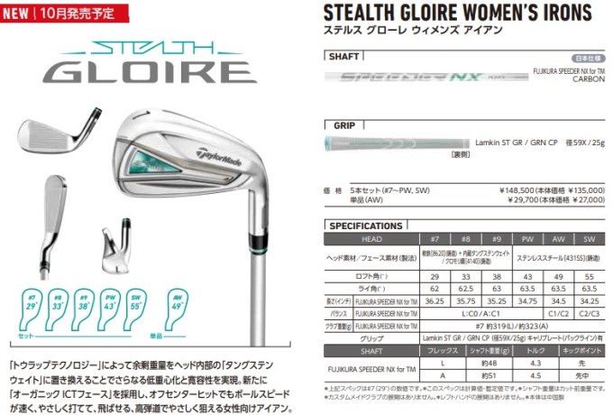 テーラーメイド ステルス グローレ STEALTH IRON 6本セット（7〜SW