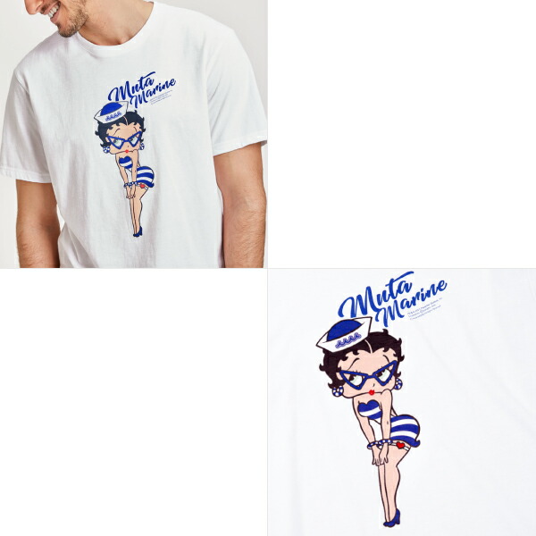 Muta Marine Golf ムータマリンゴルフ メンズ レディース Betty Booptm Meets Mutamarine Sailor Tシャツ ホワイト コットン素材 Mmmp 春夏 21 3aircadets Ca
