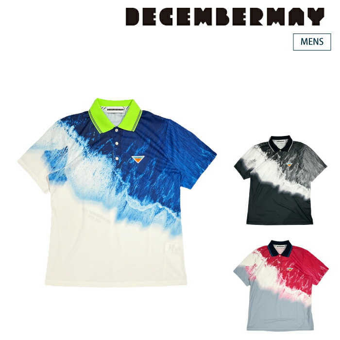 DECEMBERMAY ディセンバーメイ メンズ Coastline print non sleeve polo UVカット 1-205-0133 CACC_01｜ゴルフシティアルド