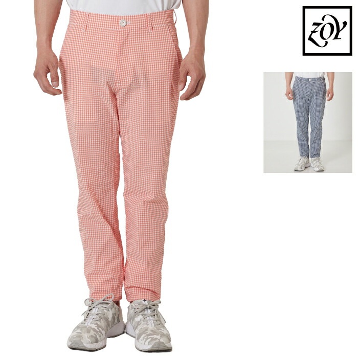 【50%OFF SALE】ZOY ゾーイ メンズ MENS サッカーギンガム ロングパンツ 吸水速乾 071422415 CACC_01｜ゴルフシティアルド