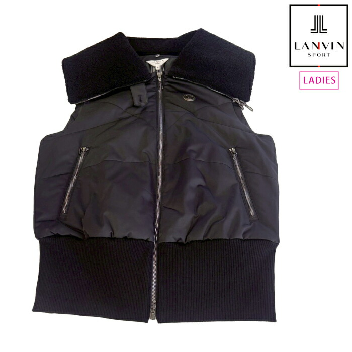 【30%OFF SALE】LANVIN SPORT ランバン スポール ゴルフウェア レディース 中わたアウターベスト HEAT NAVI裏地付き 衿取り外し可 VG4FVE50L CACE_02｜ゴルフシティアルド