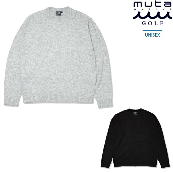 muta MARINE GOLF クルーネックプルオーバープリント入りセーター muta MARINE GOLF クルーネックプルオーバープリント入りセーター
