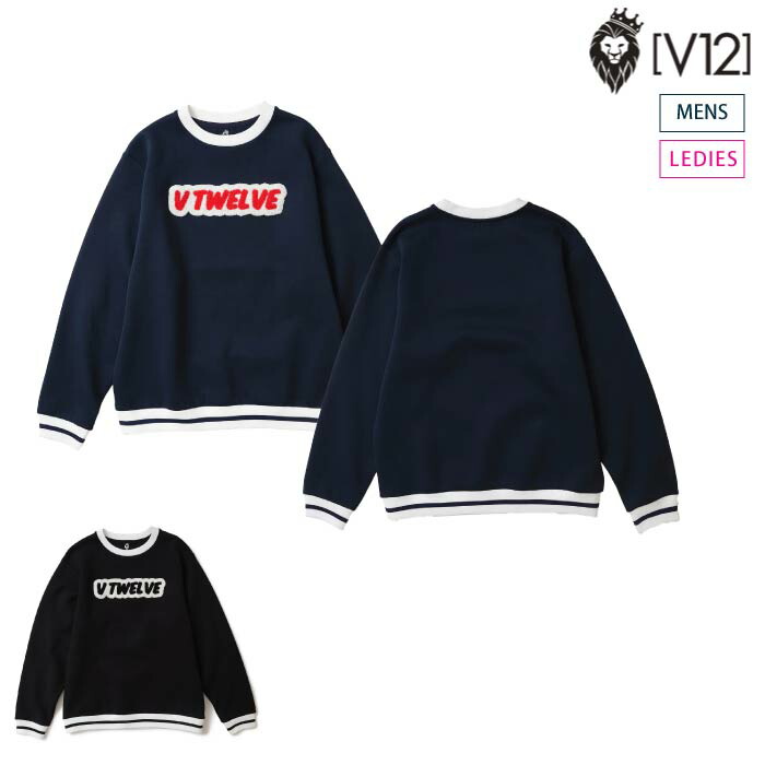 V12 ヴィトゥエルブ メンズ レディース ゴルフウェア FLUFFY CREW スウェット ストレッチ V122420-SW09 CACE_02｜ゴルフシティアルド