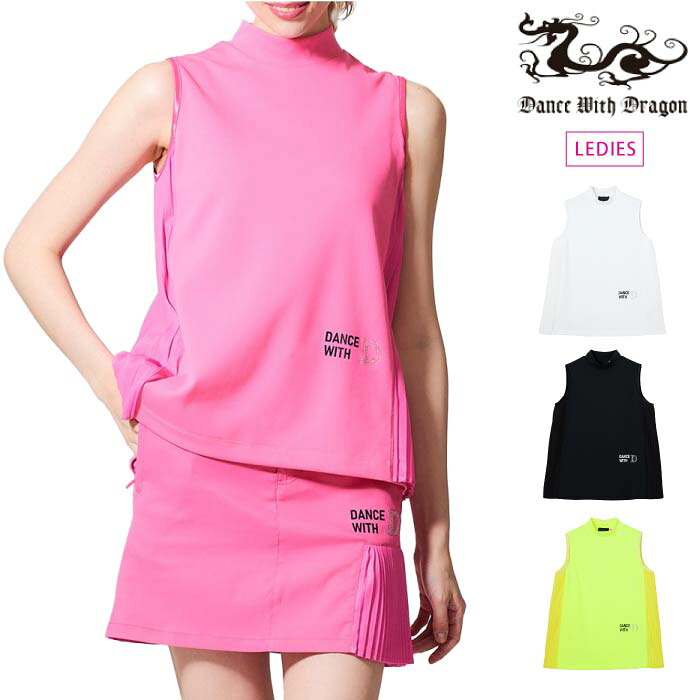 【30%OFF SALE】Dance With Dragon ダンスウィズドラゴン ゴルフノースリーブ ゴルフウェア レディース サイドプリーツＡラインノースリ 吸水速乾 D2-155720 CACE_01 13,121円