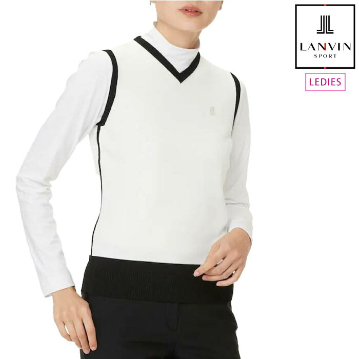 【30%OFF SALE】LANVIN SPORT ランバン スポール レディース ゴルフウェア Vネックニットベスト VLW5021A1 CACE_01