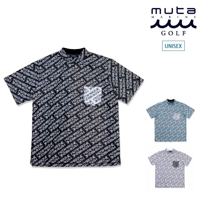 muta MARINE ムータマリン　半袖モックネックシャツ muta 半袖ハイネックシャツ メンズ ゴルフウェア モックネック