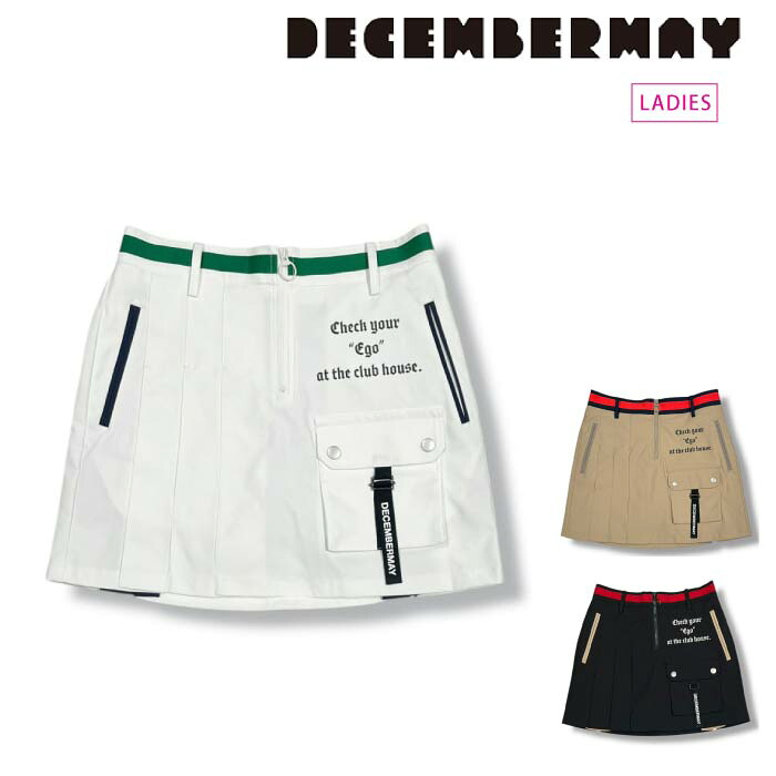 DECEMBERMAY ディセンバーメイ ゴルフ御召しもの レディース Asymmetry pleats skirt/WOMEN アシンメトリープリーツスカート 3季節相応う 高役立つこと原料品 伸ばすこと 取りひろげる取り戻すこと 耐シワ 速乾 アンチピリング 2-512-2526 秋冬 2025