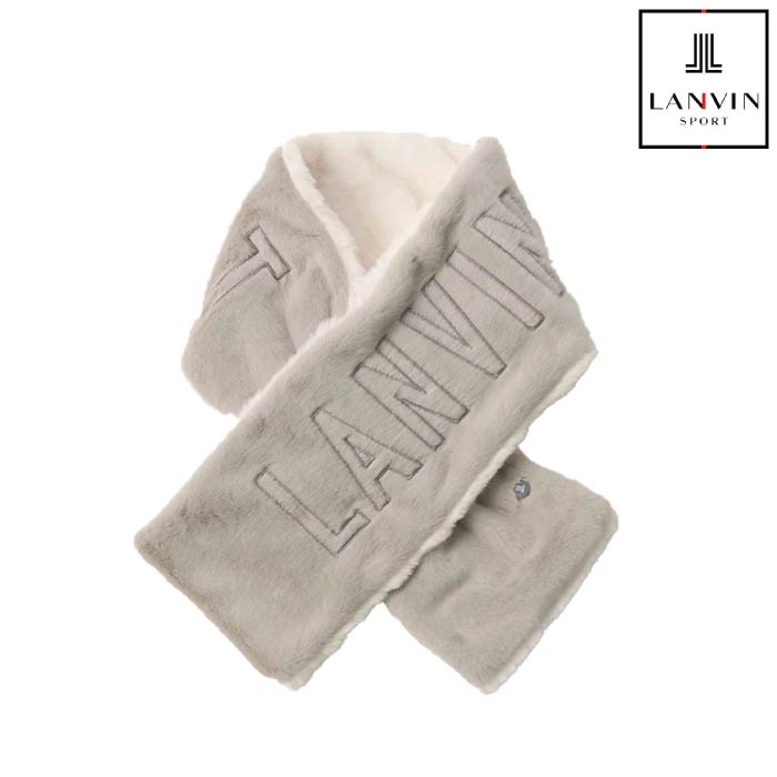 LANVIN SPORT ランバン スポール ゴルフウェア レディース フェイクファーリバーシブルマフラー 保温 vg5fmu02l 秋冬 2025|ゴルフシティアルド