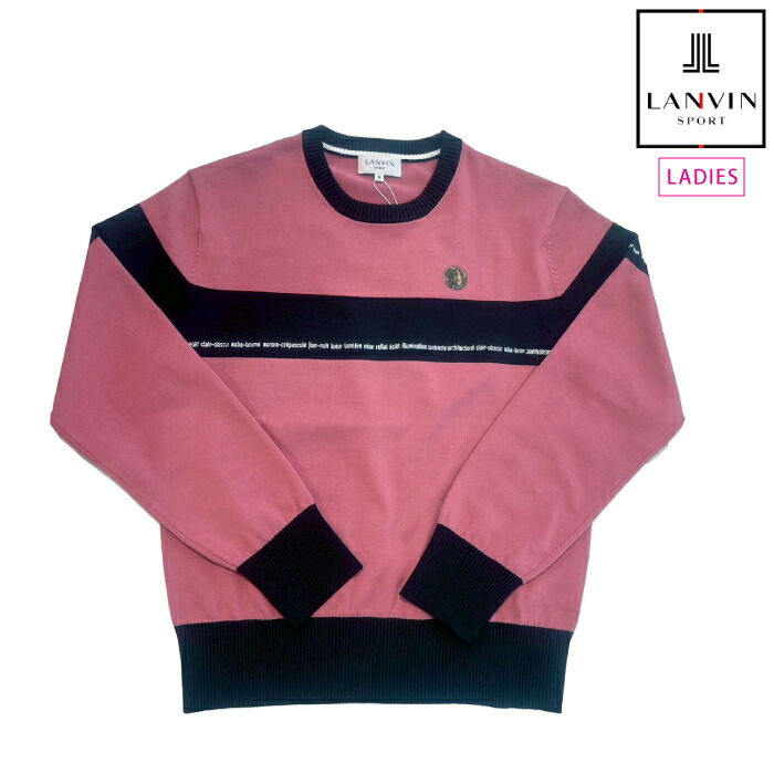 LANVIN SPORT ランバン スポール ゴルフ御召しもの レディース ポリエステルクルーネックニット プルオーバー 軽さ vg5fst52l 秋冬 2025