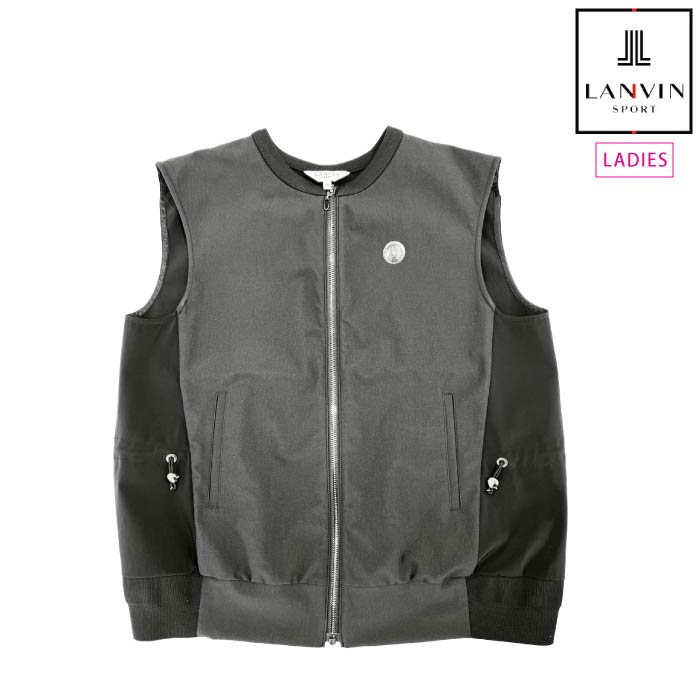 LANVIN SPORT ランバン スポール ゴルフウェア レディース クルーネックアウターベスト 2WAYストレッチ vg5fve31l 秋冬 2025｜ゴルフシティアルド
