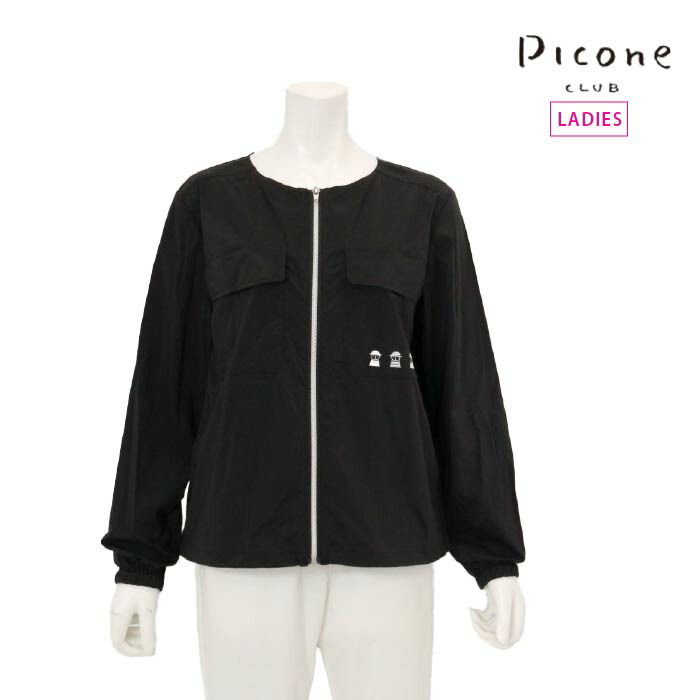【30%OFF SALE】PICONE CLUB ピッコーネクラブ ゴルフウェア レディース ナイロンタフタ撥水ブルゾン ノーカラー 薄手 撥水 c514955 秋冬 2025