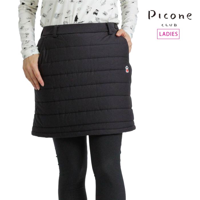 【30%OFF SALE】PICONE CLUB ピッコーネクラブ ゴルフお召しもの レディース 防風保温中綿キルトスコート 裏地付き添い人 起毛原料品 静電押しとどめる c516107 秋冬 2025