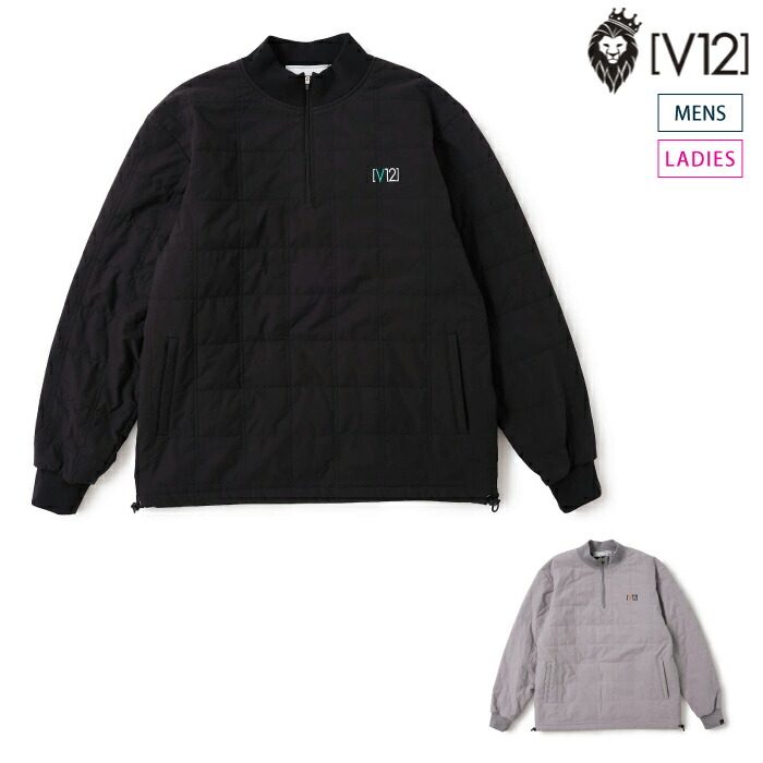 V12 ヴィトゥエルブ ゴルフウェア メンズ レディース ZF HZ JKT ZEROFITコラボ ジャケット ハーフジップブルゾン 防寒 撥水 防風 ストレッチ 保温 セットアップ対応 V122521-JK15 秋冬 2025|ゴルフシティアルド